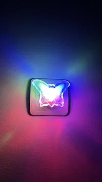 Colorful butterfly night light on wall Stock Photos