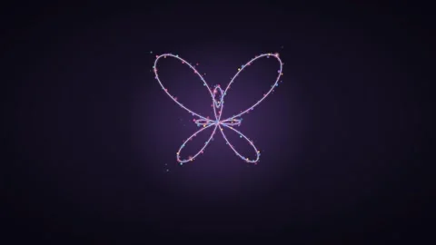 Colorful Butterfly Particles Spring Background Loop Stock Footage 342629826