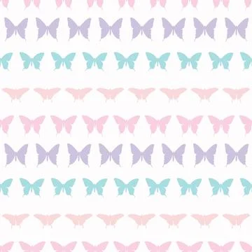 Colorful butterfly repeat pattern vector. 스톡 일러스트
