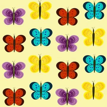 Colorful butterfly seamless pattern Stock Illustration