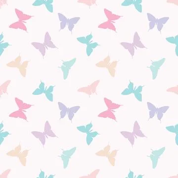 Colorful butterfly seamless repeat pattern vector. 스톡 일러스트