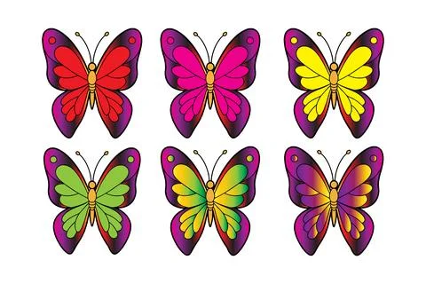 Colorful butterfly vector icon Stock Illustration