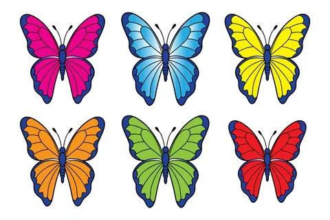 Colorful butterfly vector icon Stock Illustration