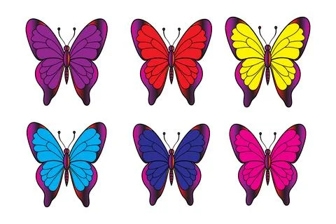 Colorful butterfly vector icon Stock Illustration