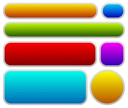 Colorful button, banner background set. Vector illustration. Ilustración de archivo
