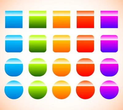 Colorful button, banner shape set Ilustración de archivo