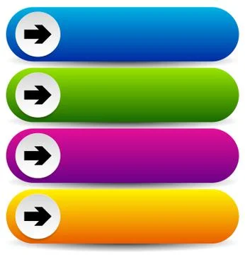 Colorful button templates with arrows 스톡 일러스트