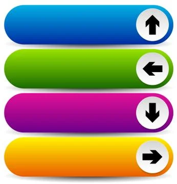 Colorful button templates with arrows Stock Illustration