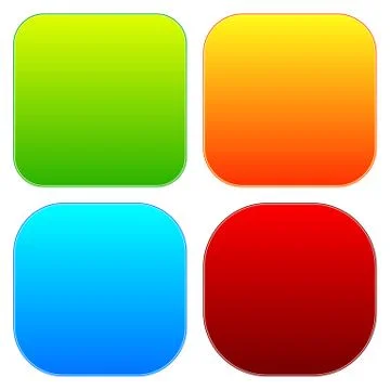 Colorful button templates with blank space, rounded corners. Stock Illustration