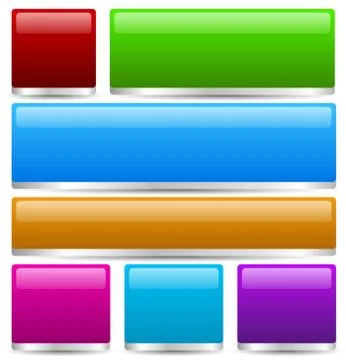 Colorful buttons, bars with 3d effect 스톡 일러스트