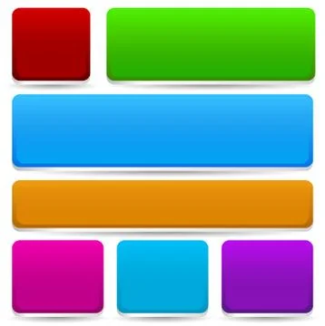 Colorful buttons, bars with 3d effect Stock Illustration