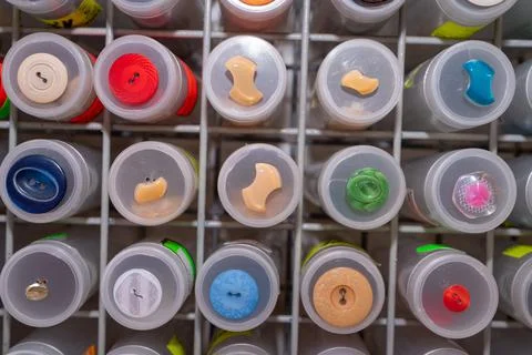Colorful buttons boxes set Stock Photos
