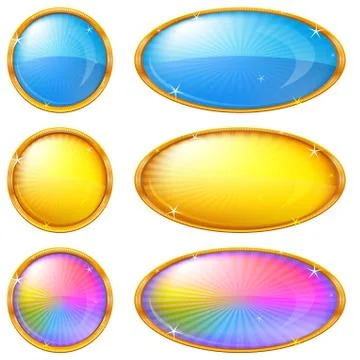 Colorful buttons, set Stock Illustration