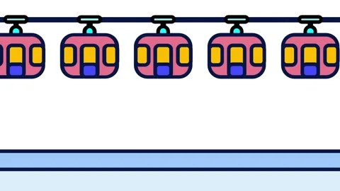 Colorful Cable Car Gondolas in Motion Stock Footage 343519094