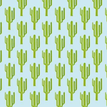 Colorful cactus seamless pattern Stock Illustration