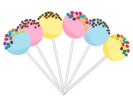 Colorful cake pops Stock Illustration