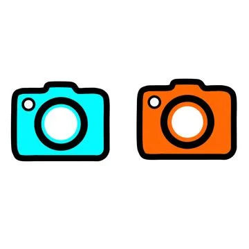 Colorful Camera Icons Stock Illustration