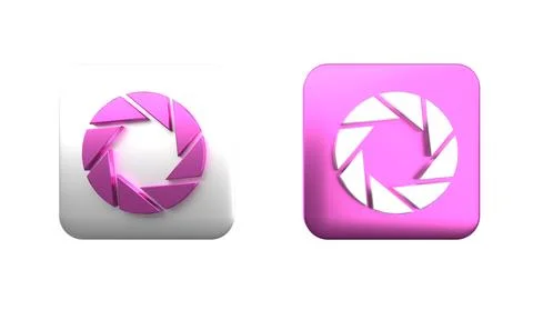 Colorful Camera shutter icon isolated on white background. Square button. 3.. Stock Illustration