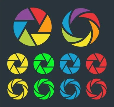 Colorful Camera Shutter Logo Design Template, Element Design, Vector Design Stock Illustration