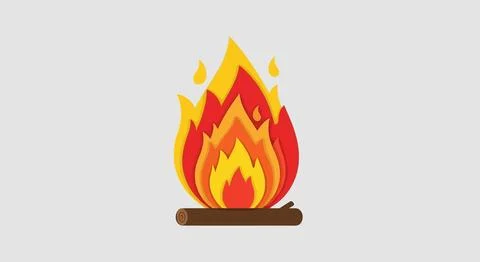 Colorful campfire flames icon 스톡 일러스트
