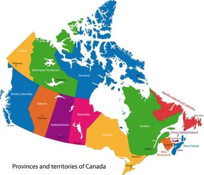 Colorful canada map Stock Illustration