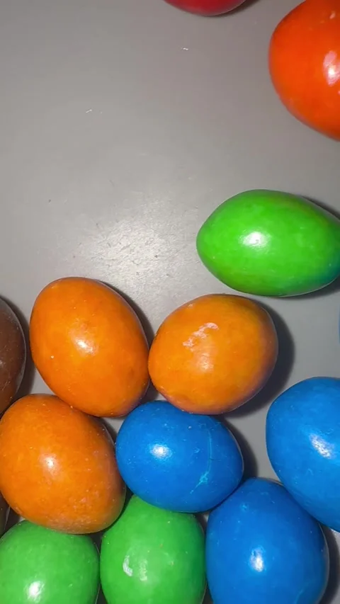 Colorful Candy Coated Chocolate Sweets Close Up Stock Footage 344593534