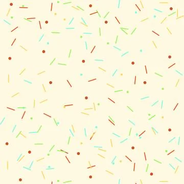 Colorful Candy Confetti Pattern on Beige Background Stock Illustration