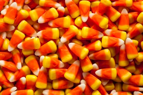 Colorful candy corn for halloween Stock Photos