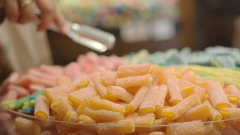 Colorful candy display at a local store Stock Footage 341732626