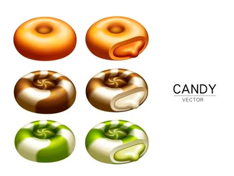 Colorful candy elements Stock Illustration