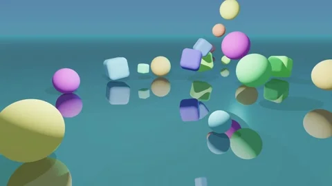 Colorful candy like geometric shapes bouncing Vídeo Stock 341702815
