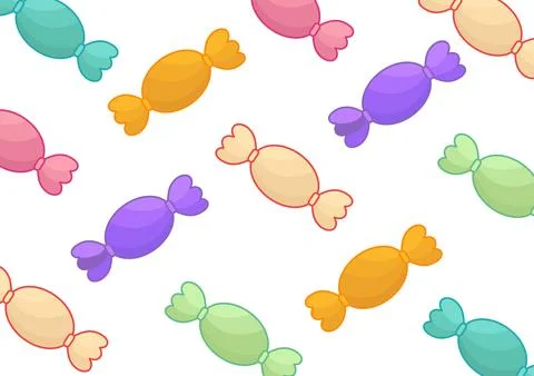 Colorful candy pattern on white background Stock-Illustration