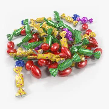 Colorful Candy Pile 3D Model