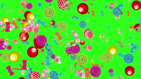 Colorful Candy Rain Animation Stock Footage 301495006
