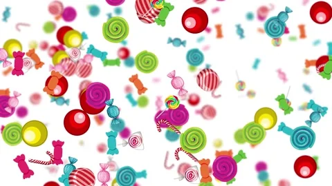 Colorful Candy Rain Animation Stock Footage 301495016
