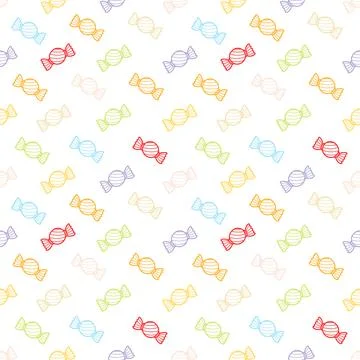 Colorful candy seamless pattern with hand drawn theme three Stock Illustration