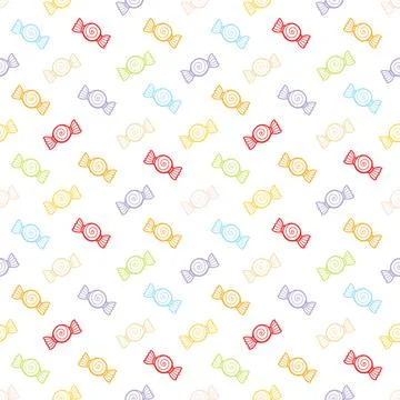 Colorful candy seamless pattern with hand drawn theme two Illustrazione stock