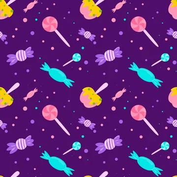 Colorful candy seamless pattern. Stock Illustration