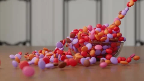 Colorful Candy Spill Video stock 315613644
