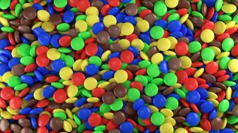 Colorful candy's motion falling down 3d illustration Stock Photos