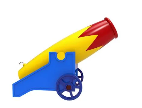 Colorful cannon 3d render Stock Illustration