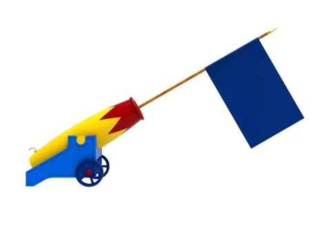Colorful cannon 3d render Stock Illustration