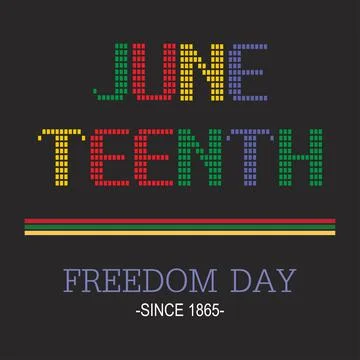 Colorful caption for juneteenth; Stock Illustration