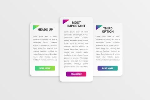 Colorful card template for web usage, vector illustration Stock Illustration