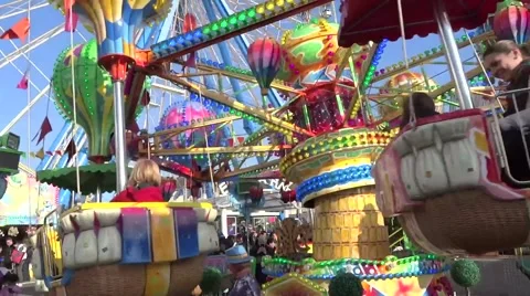 Colorful carousel Video stock 48945324
