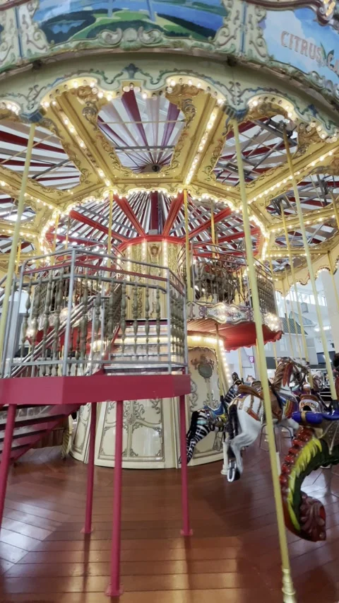A colorful Carousel rotating. Exclusive Stock Footage 275610680