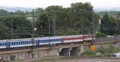 Colorful Cars Wagons International Intercity Train Departure Movement Passing 4k or 4k+ Resolution