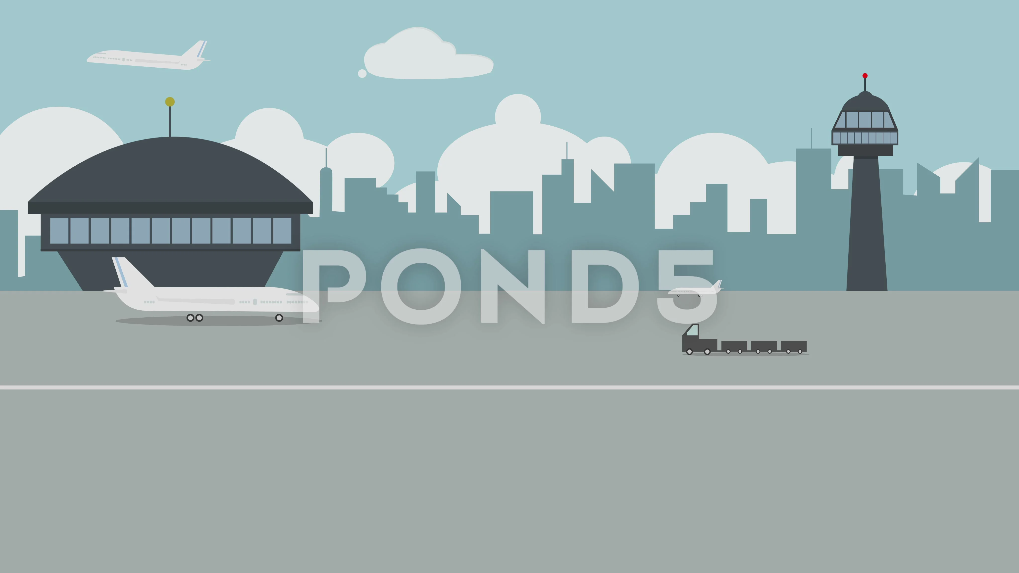 Colorful cartoon airport background with... | Stock Video | Pond5