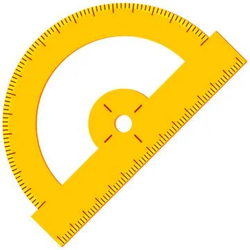 Colorful cartoon angle protractor icon Illustrazione stock