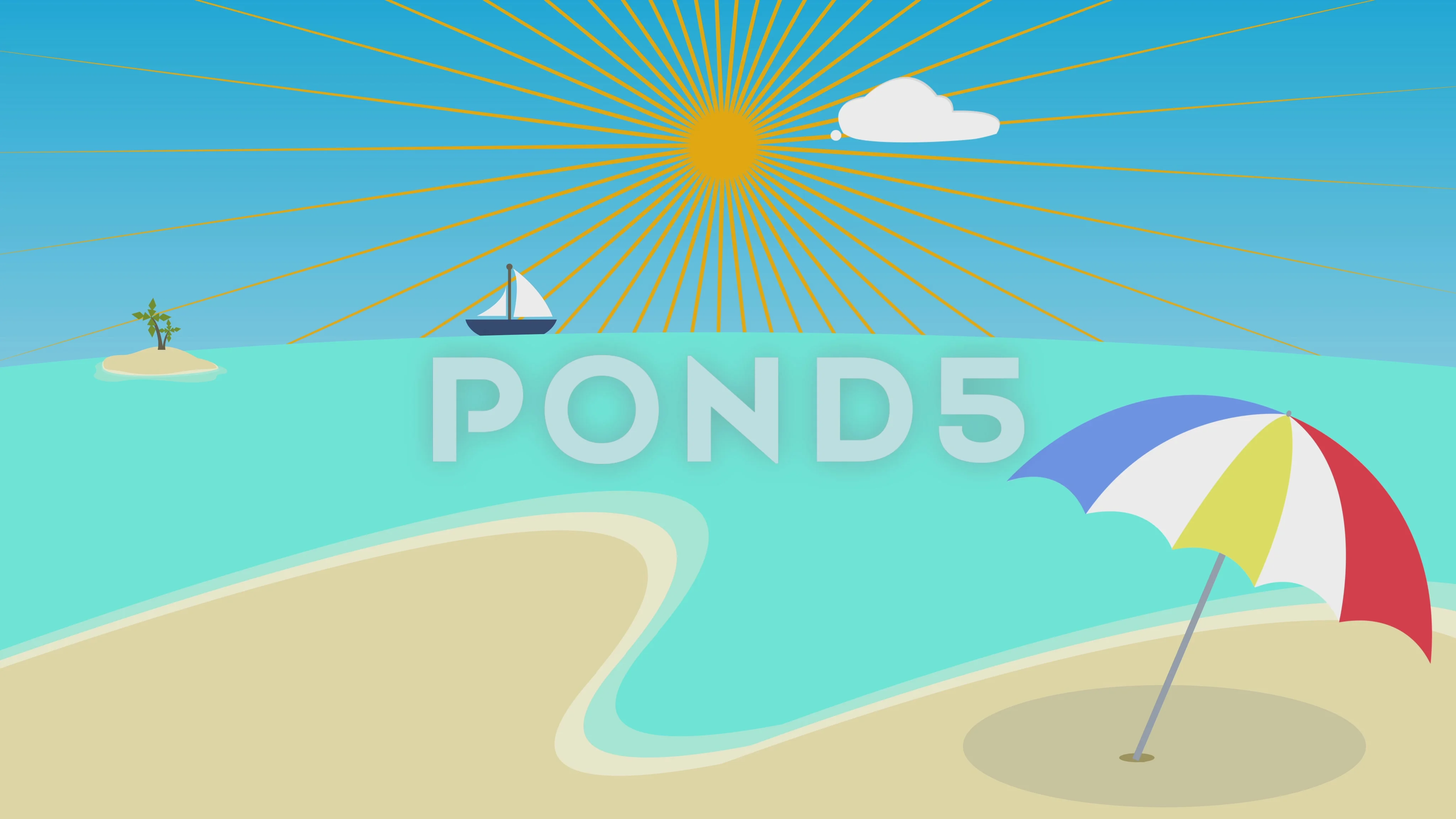 Colorful Cartoon Beach Background, Palm ... | Stock Video | Pond5